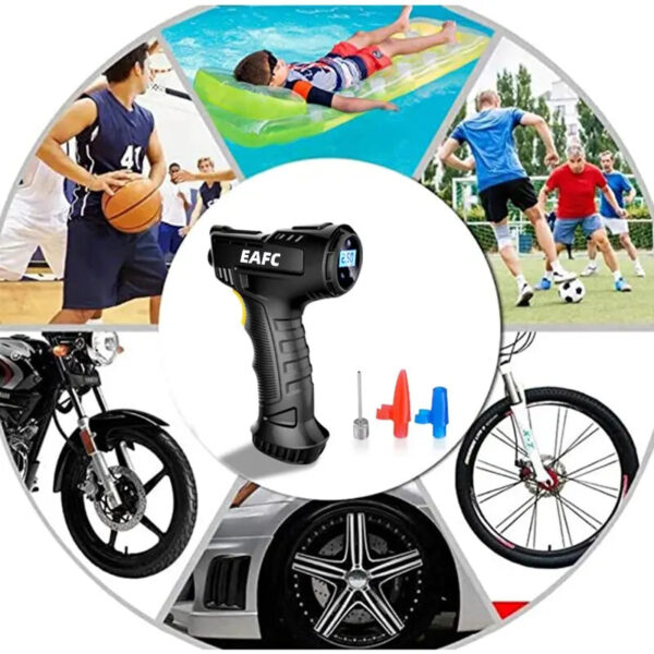 120W Handheld Air Compressor Wireless/Wired Inflatable Pump Portable Air Pump Tire Inflator Digital for Car Bicycle Balls - Image 6