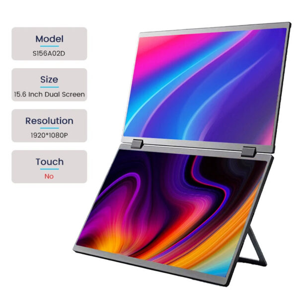 15.6 Inch Dual Touch Screen Portable Monitor 1080P FHD With 360° Flip External Screen For PC Laptop Mac Phone Xbox PS4/5 Switch - Image 3