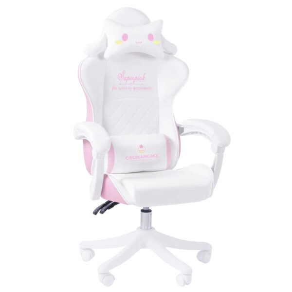 2024 Pink & White Letter Computer Chair Girls living room Study Chair Liftable Rotating Gaming Chair Promotion silla gamer - Image 7