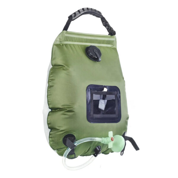 ```json
{
  title: 20L Solar Heated Outdoor Camping Shower Water Bag,
  category: Camping & Hiking Equipment,
  tags: [Portable Shower, Camping Gear, Hiking Accessories, Climbing Gear, Bath Equipment, Ducha Portatil]
}
``` - Image 6