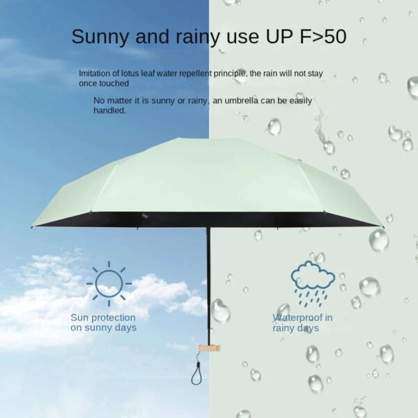 55% Off Mini Sun Umbrella Small Pocket Rain Umbrella Vinyl Folding UV Ultraviolet Protection Sun Shade Pocket Parasol Capsule - Image 4