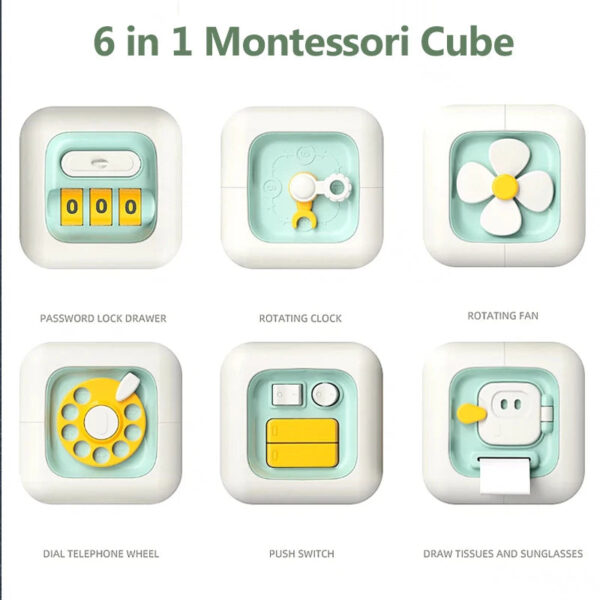 6 in 1 Montessori Educational Toys Sensory Busy Board Baby Practice Skills Drawer Cube Fidget Educational Toys for Girl Boy - Image 7