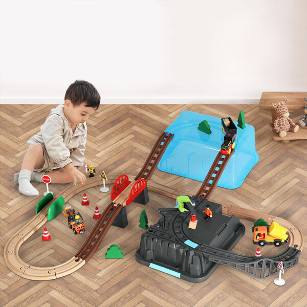 Bopeep Toy Train Set Track DIY Wooden - Image 8