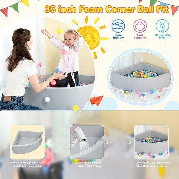 Corner Ball Pit Playpen Enclosure Grey - Image 7