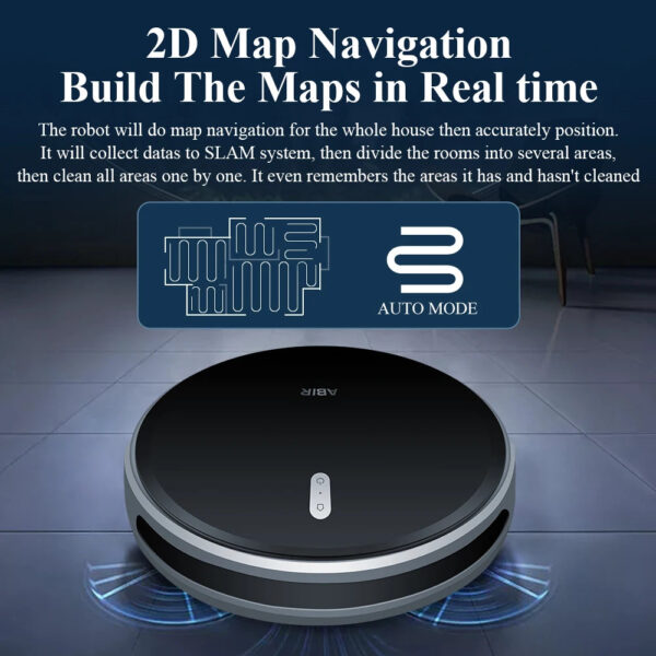 ABIR G20S Robot Vacuum Cleaner,Map Memory,6000Pa Suction,Remote Upgrade, Electric Wet Mop,WIFI APP Smart Floor Washing for Home - Image 3