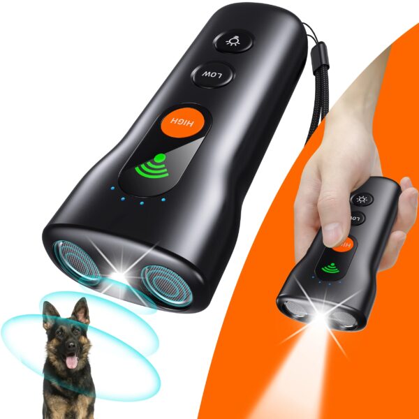 Ultrasonic Dog Repellent and Training Device - Animal Repellent, Flashlight, Bark Control, Puppy Training Aid