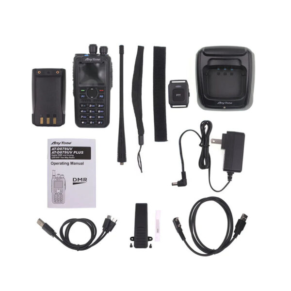 Anytone AT-D878UV PLUS Digital DMR and Analog Walkie Talkie with GPS APRS Bluetooth-PTT Dual band Two Way Radio with PC Cable - Image 3