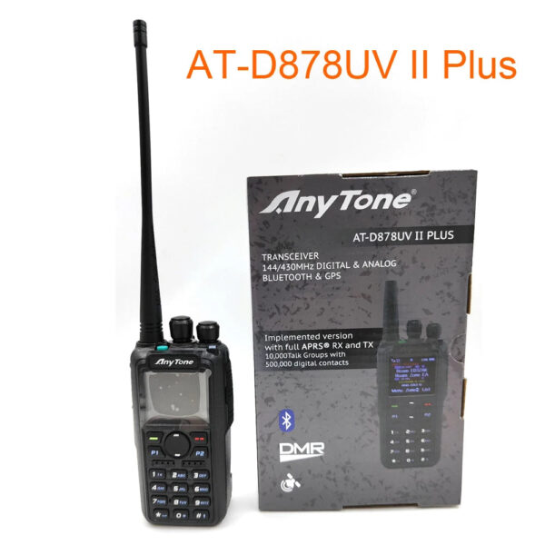 Anytone AT-D878UV PLUS Digital DMR and Analog Walkie Talkie with GPS APRS Bluetooth-PTT Dual band Two Way Radio with PC Cable - Image 8