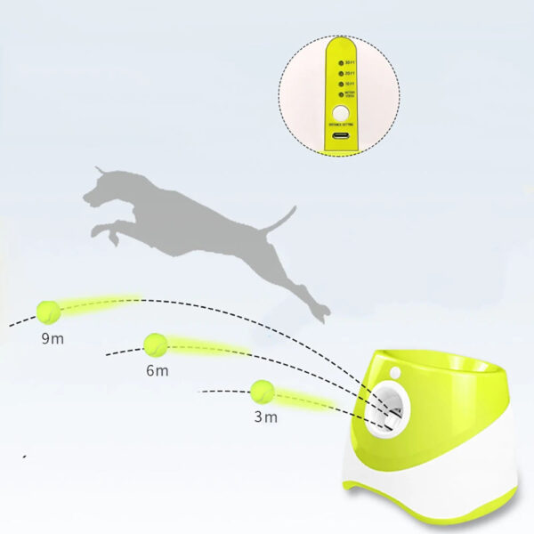 Automatic Throwing Machine Catapult for Dog Pet Toys Tennis Launcher Pet Ball Throw Device 3/6/9m Section + 3 Balls Dog Training - Image 4