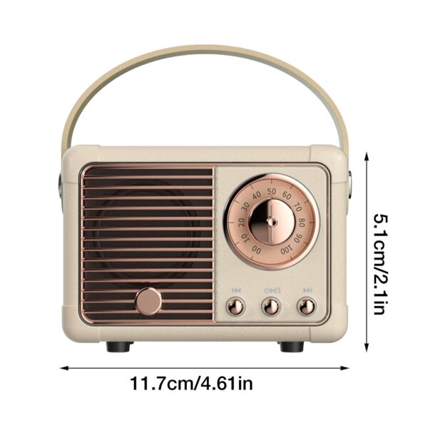 Bluetooth Compact Retro Speakers with Radio - Image 2