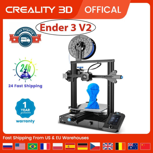 Creality 3D Printer Ender-3 V2 Mainboard With Silent TMC2208 Drivers UI&4.3 Inch Color Lcd Carborundum Glass Bed CREALITY - Image 3