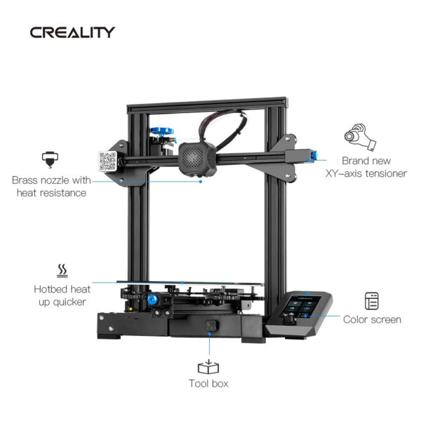 Creality 3D Printer Ender-3 V2 Mainboard With Silent TMC2208 Drivers UI&4.3 Inch Color Lcd Carborundum Glass Bed CREALITY - Image 5