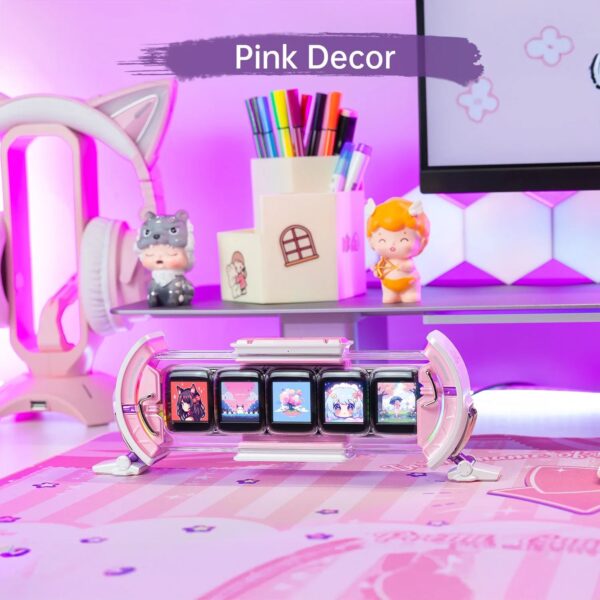 Ditoo Pink+Times Gate Pink - Cute Pixel Display Art Bluetooth Speaker and Gaming Digital Clock Desk Setup with APP Home Decor - Image 6