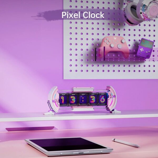 Ditoo Pink+Times Gate Pink - Cute Pixel Display Art Bluetooth Speaker and Gaming Digital Clock Desk Setup with APP Home Decor - Image 8