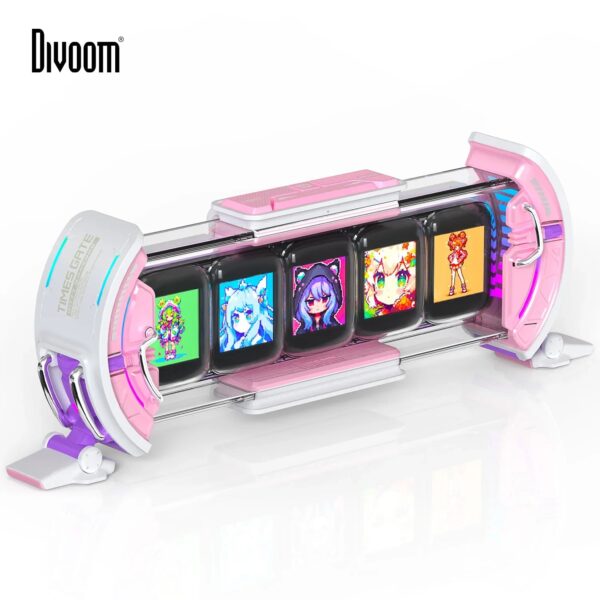 Ditoo Pink+Times Gate Pink - Cute Pixel Display Art Bluetooth Speaker and Gaming Digital Clock Desk Setup with APP Home Decor - Image 10