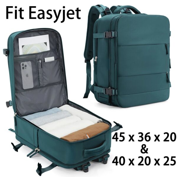 Easyjet Cabin Bag 45x36x20 Backpack, 40x20x25 Ryanair Carry-Ons, Women/Men Aeroplane Travel Backpack, Cabin Size Laptop Backpack - Image 9