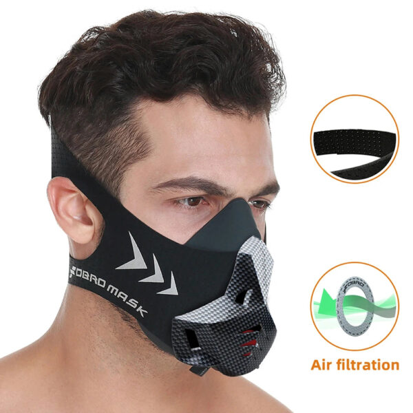 FDBRO 2.0 Sports Mask - Elevation Running Fitness Pack, Black, High Altitude Training with Free Cloth, Free Shipping - Image 4