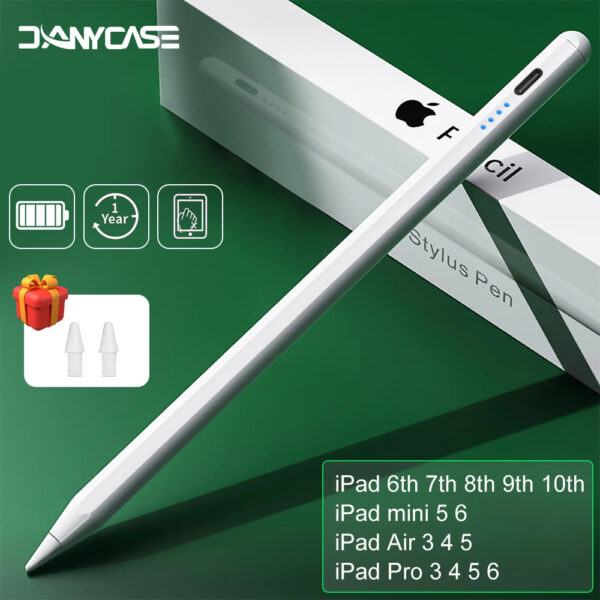 Stylus Pen with Palm Rejection & Tilt for iPad Pro 11/12.9, Air 4/5/6, Mini 5/6, 7th-10th Gen (2024)