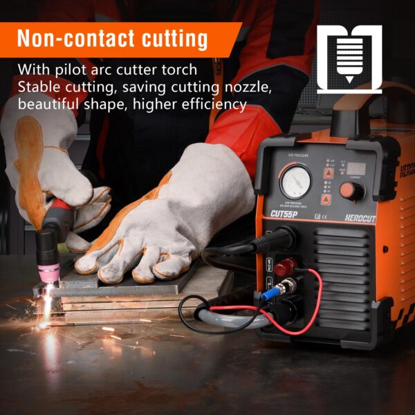 Herocut CUT55P Plasma Cutter, Non-Touch Pilot Arc 50Amp IGBT Inverter Metal Plasma Cutting Machine, Max Cutting Thickness 16mm - Image 6