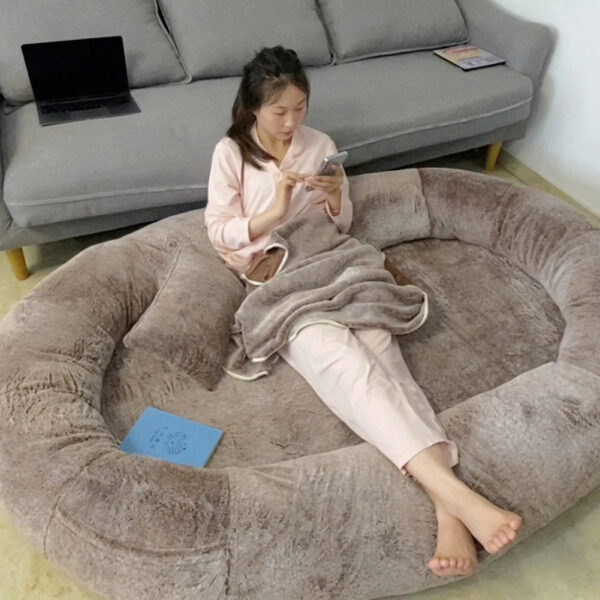 Human Dog Bed - Giant Comfy Plush with Pocket, Portable Large Bean Bag, Human-Sized Pet Bed for Naps, Extra Size Sofa - Image 4