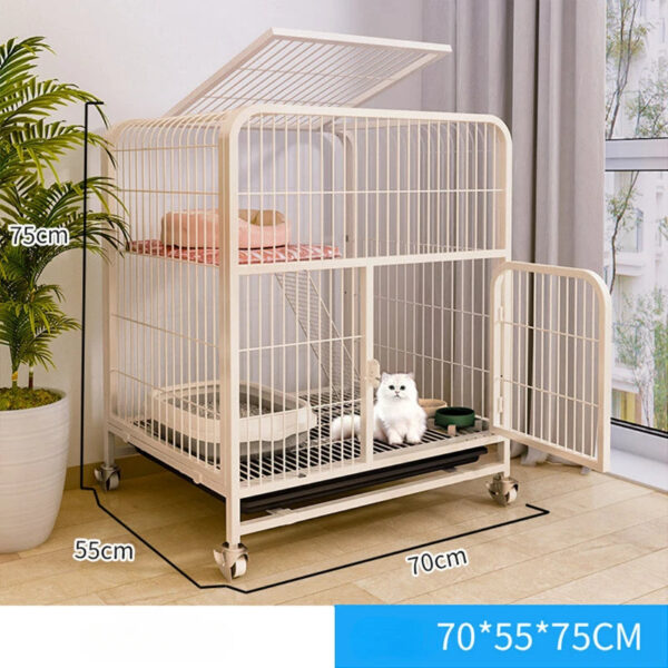 Iron Cat Cage Pet Villa Duplex - Luxury Modern Cat House and Kitten Nest with Large Space - Image 2