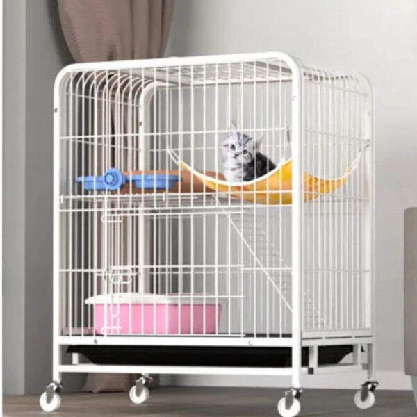 Iron Cat Cage Pet Villa Duplex - Luxury Modern Cat House and Kitten Nest with Large Space - Image 12