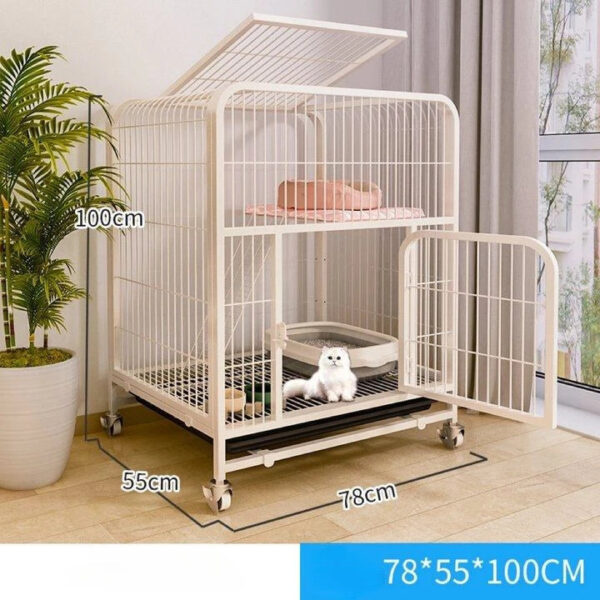 Iron Cat Cage Pet Villa Duplex - Luxury Modern Cat House and Kitten Nest with Large Space - Image 3