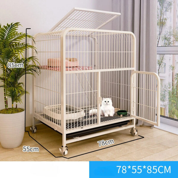 Iron Cat Cage Pet Villa Duplex - Luxury Modern Cat House and Kitten Nest with Large Space - Image 4