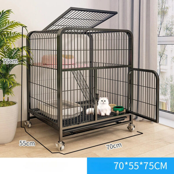 Iron Cat Cage Pet Villa Duplex - Luxury Modern Cat House and Kitten Nest with Large Space - Image 5