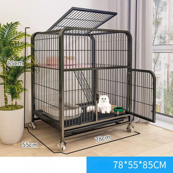 Iron Cat Cage Pet Villa Duplex - Luxury Modern Cat House and Kitten Nest with Large Space - Image 9