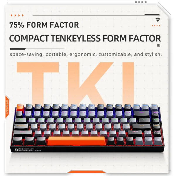 Machenike K500A-B84 Mechanical Keyboard 75% TKL Hot-Swappable Wired Gaming Keyboard 6-Color Backlit 84 Keys For PC Gamers Laptop - Image 4