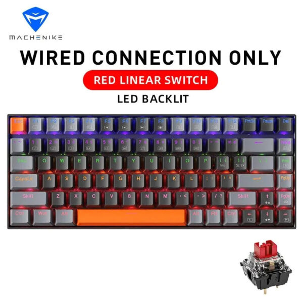 Machenike K500A-B84 Mechanical Keyboard 75% TKL Hot-Swappable Wired Gaming Keyboard 6-Color Backlit 84 Keys For PC Gamers Laptop - Image 9