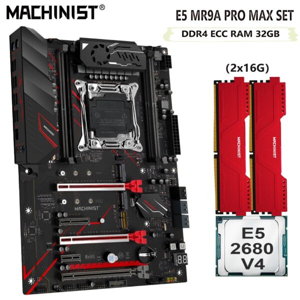 MACHINIST MR9A PRO MAX X99 Motherboard Set Kit Xeon E5 2680 V4 CPU 32G(2*16G) DDR4 ECC RAM 2400mhz Memory Support NVME M.2 ATX - Image 2