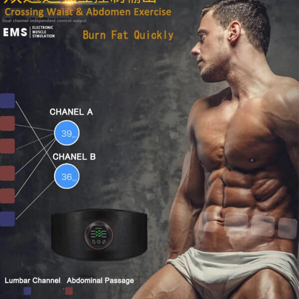 Electric ABS Stimulator Trainer EMS - Abdominal Exerciser Muscle Stimulation Belt - Image 6