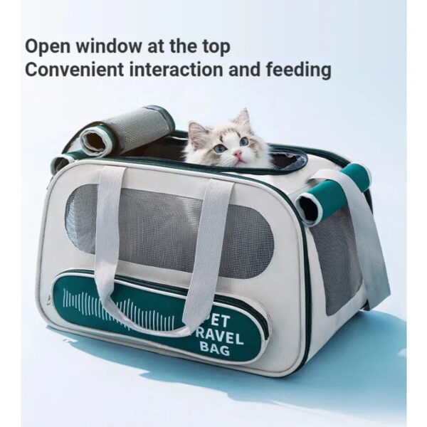 Portable Breathable Cat Carrier Bag - Large Space Pet Shoulder Bag for Outings - Image 6