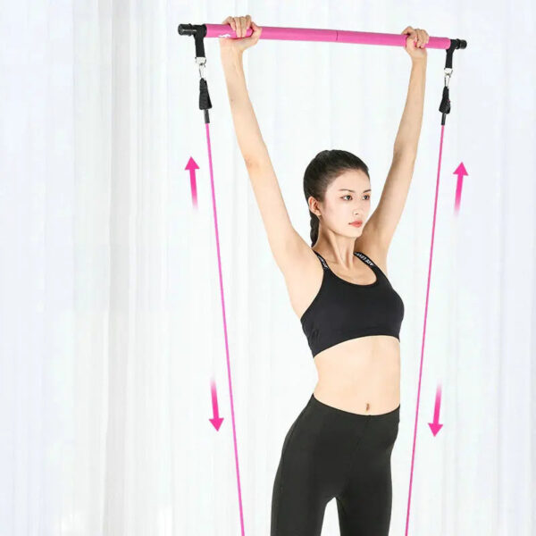 Pilates Exercise Stick Resistance Bands Trainer for Home Gym Workout - Image 5