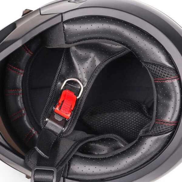 Retro Capacete Detachable For Motorcycle Bike Quick Release ABS Open Helmet Full Face Matte Black Modular Classic Professional - Image 4