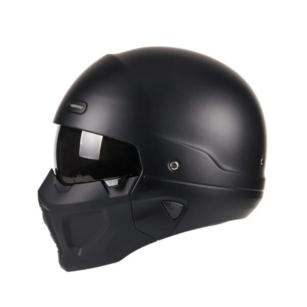 Retro Capacete Detachable For Motorcycle Bike Quick Release ABS Open Helmet Full Face Matte Black Modular Classic Professional - Image 8