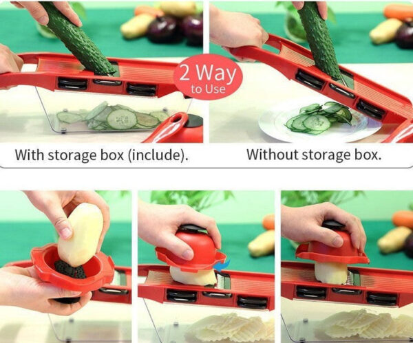 Stainless Steel 6 Blades Vegetable Slicer - Image 5