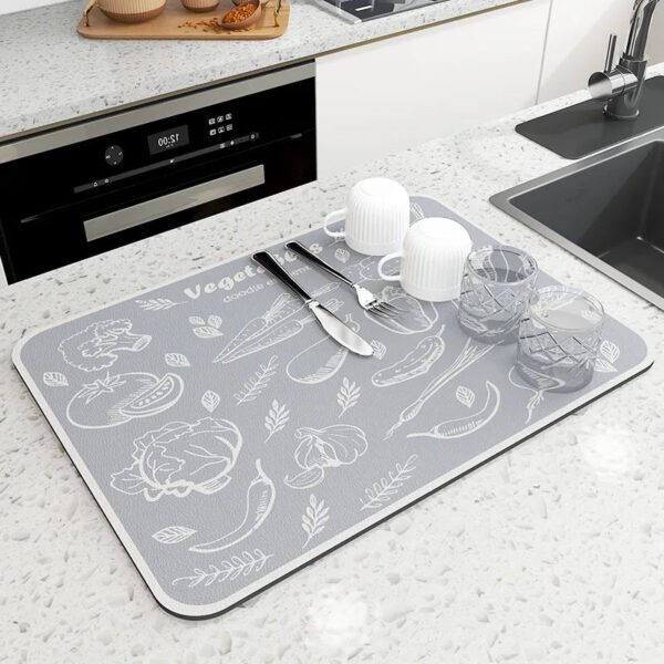 Super Absorbent Anti-slip Coffee Dish Large Kitchen Absorbent Draining Mat Drying Mat Quick Dry Bathroom Drain Pad - Image 5