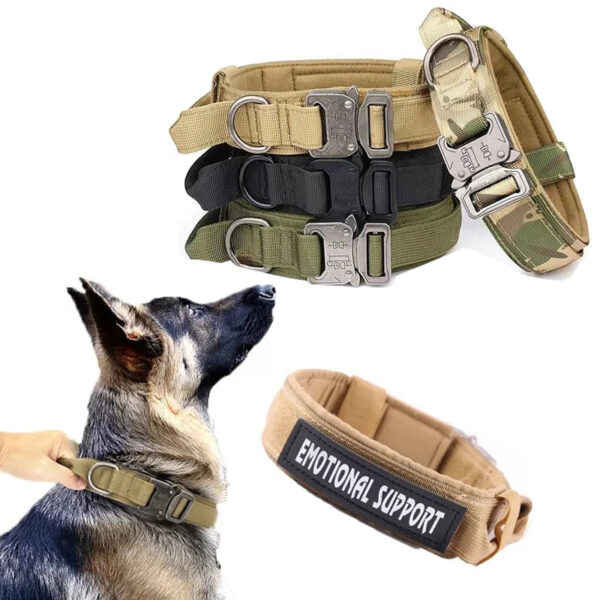 Tactical Police Dog Collar Military Adjustable Duarable Nylon German Shepard For Medium Large Walking Training Pet Accessories