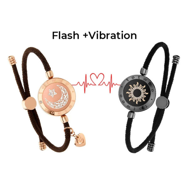 totwoo Long Distance touch Light up&Vibrate Bracelets for Couples, Long Distance Relationship Gifts Smart Sun&Moon Love Bracelet - Image 11