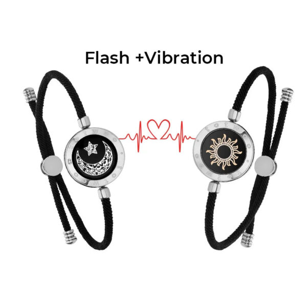 totwoo Long Distance touch Light up&Vibrate Bracelets for Couples, Long Distance Relationship Gifts Smart Sun&Moon Love Bracelet - Image 13