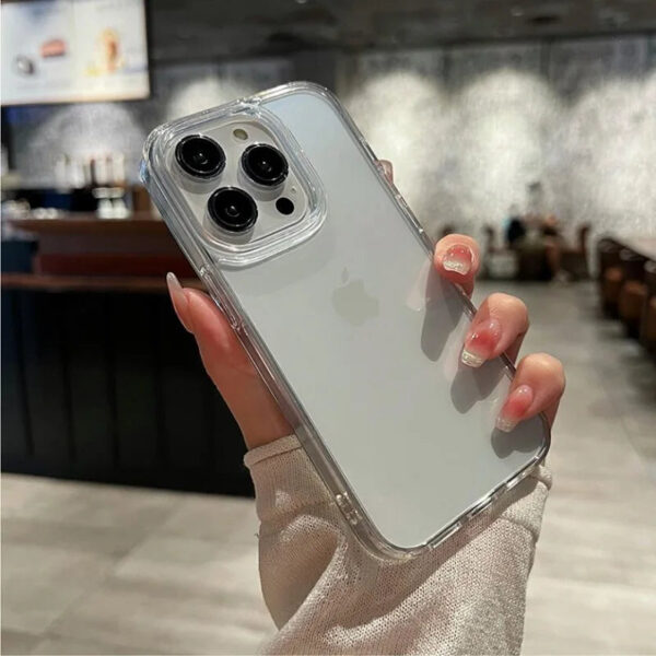 ```json
{
  title: Transparent Shockproof Hard Acrylic Case For iPhone 15 14 13 12 Mini 11 Pro XS Max X XR 7 8 Plus SE 2 Soft Silicone Bumper Cover
}
``` - Image 8