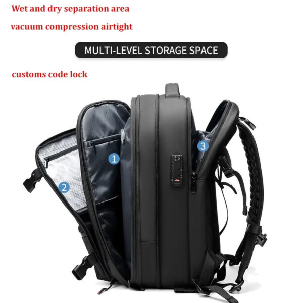 Travel Men 17 inch Laptop Backpack vacuum compression Backpack Business Large Capacity school Backpack expand outdoor backpack - Image 4