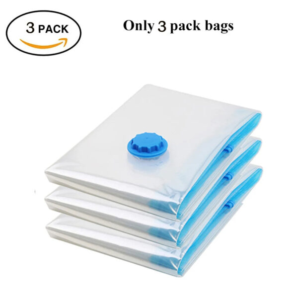 Vacuum Storage Bags Space Saver 80% More Compression Organizer Vacuum Sealer Bags with Travel Hand Pump for Blankets Clothes - Image 2