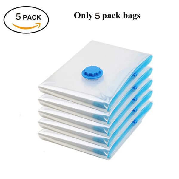 Vacuum Storage Bags Space Saver 80% More Compression Organizer Vacuum Sealer Bags with Travel Hand Pump for Blankets Clothes - Image 4