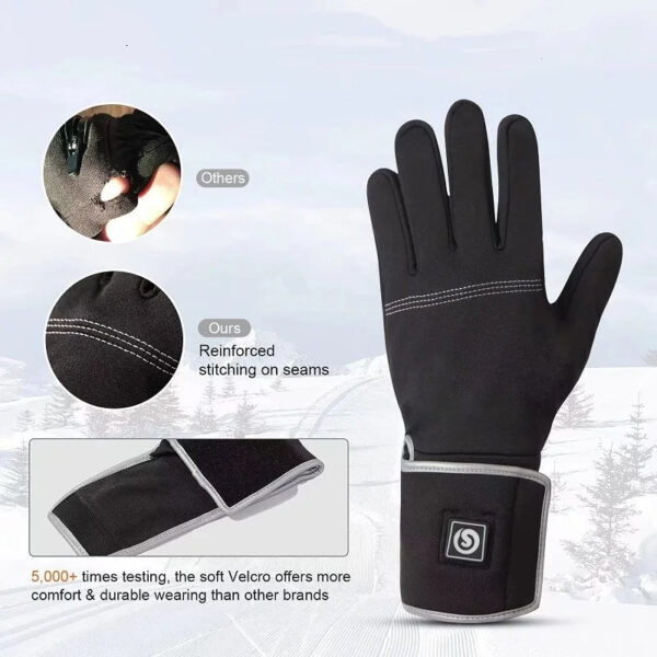 Winter Heated Gloves Liner Rechargeable Electric Guantes Invierno Termicos Hombre Moto Luvas  Women Men Bicycle Driving Fishing - Image 3